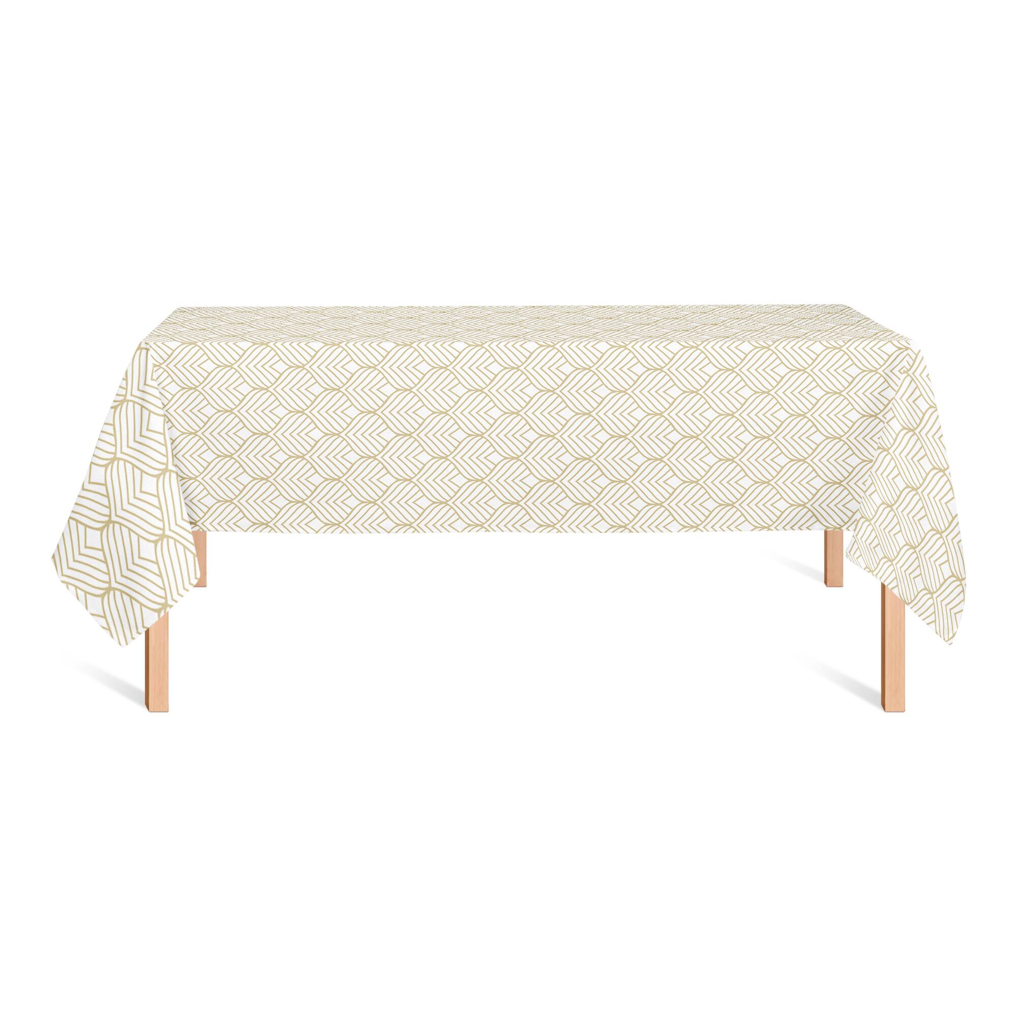 Gold Geometric Leaf Pattern Tablecloth